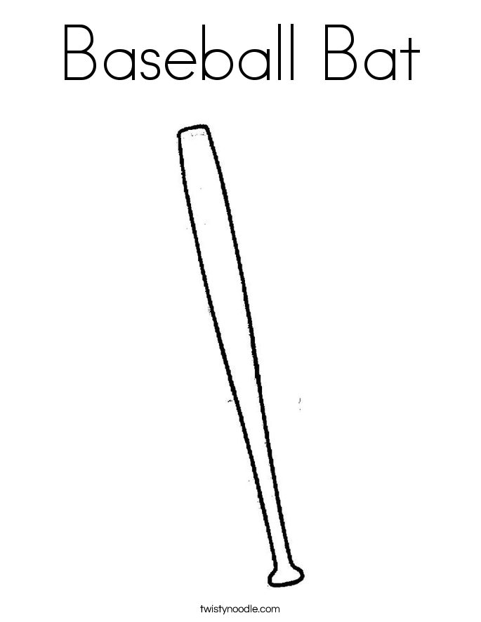 Baseball Bat Coloring Page Twisty Noodle