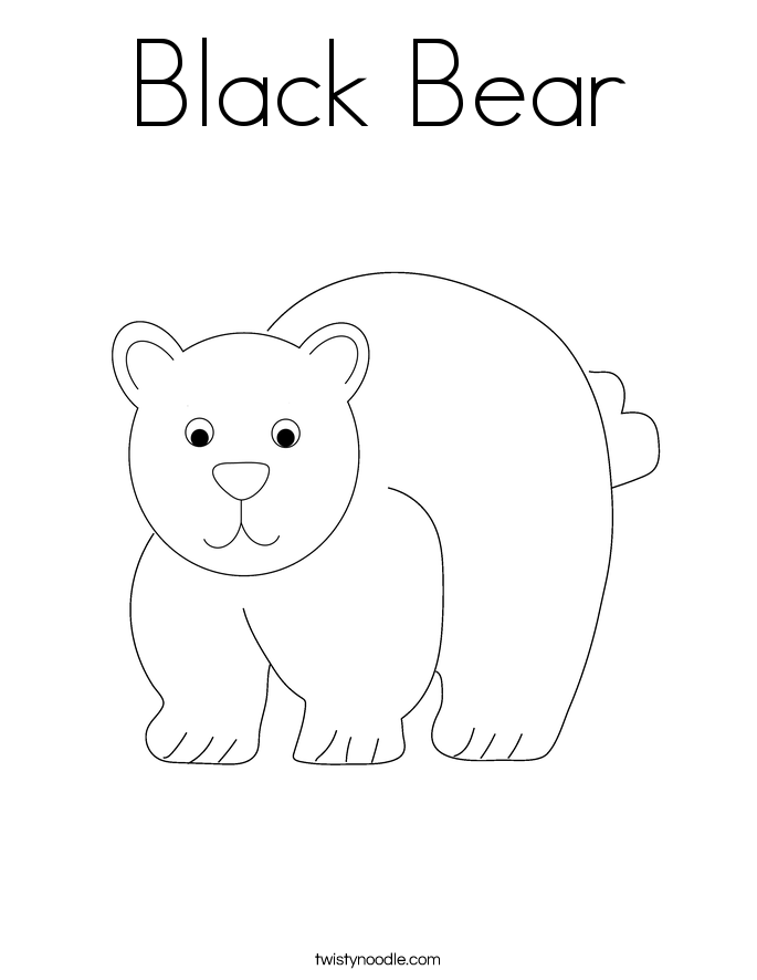 Black Bear Coloring Page - Twisty Noodle Black Bear Coloring Page - Twisty Noodle