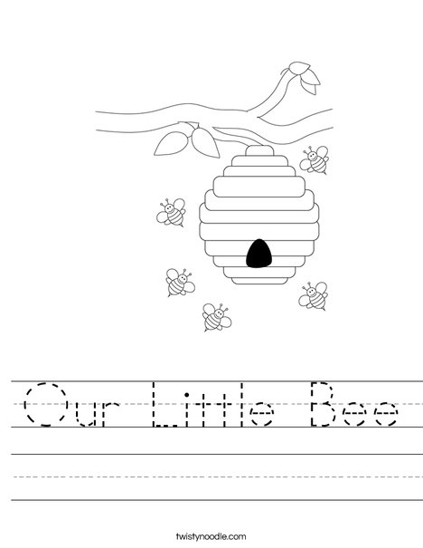 Our Little Bee Worksheet - Twisty Noodle