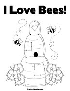 I Love Bees Coloring Page