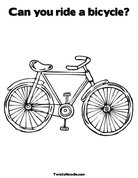 Can you ride a bicycle? Coloring Page