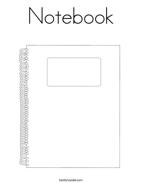 Notebook Coloring Page Twisty Noodle Binder