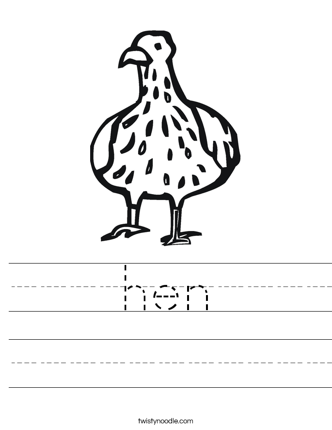 Hen Worksheet Twisty Noodle Hen Worksheet Twisty Noodle