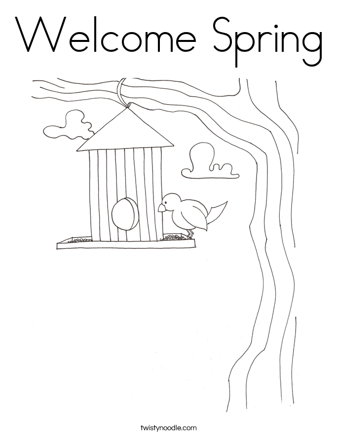 Welcome Spring Coloring Page - Twisty Noodle