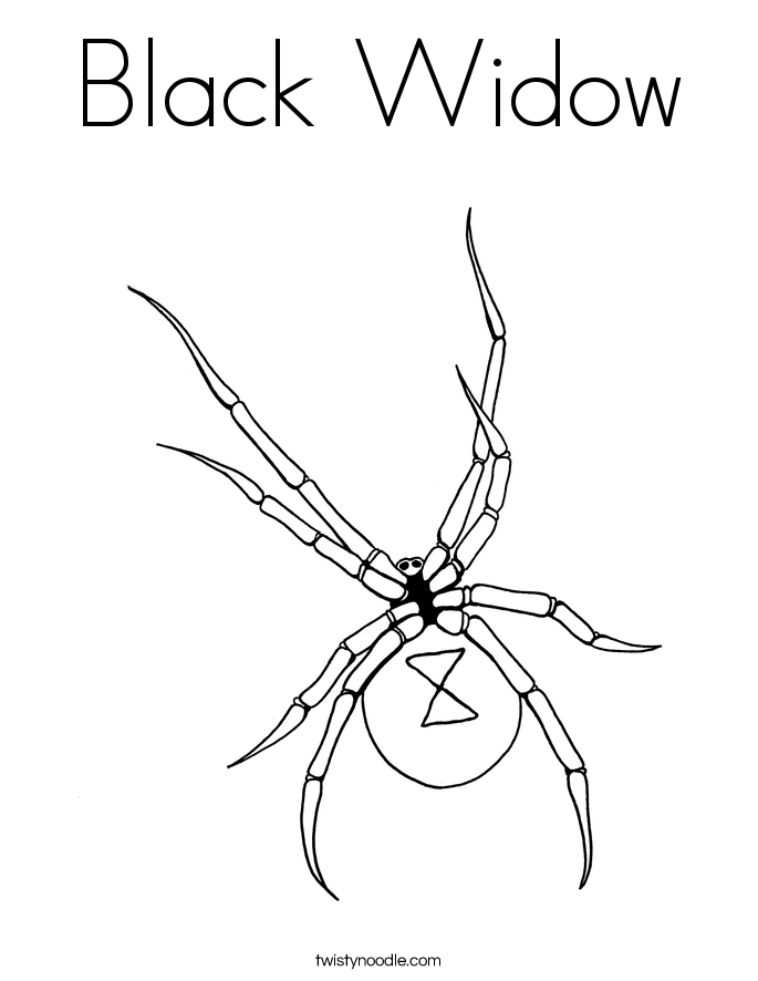 Coloring Pages Black Widow Spider | black widow coloring page twisty noodle Coloring Pages Black Widow Spider | black widow coloring page twisty noodle