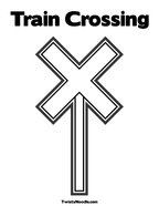 Train Crossing Coloring Page