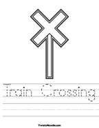 Train Crossing Handwriting Sheet