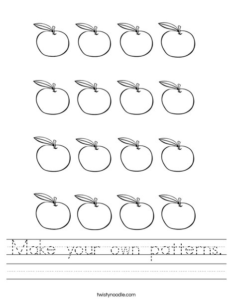Printables Make Your Own Worksheet make your own patterns worksheet twisty noodle blankapplepattern worksheet