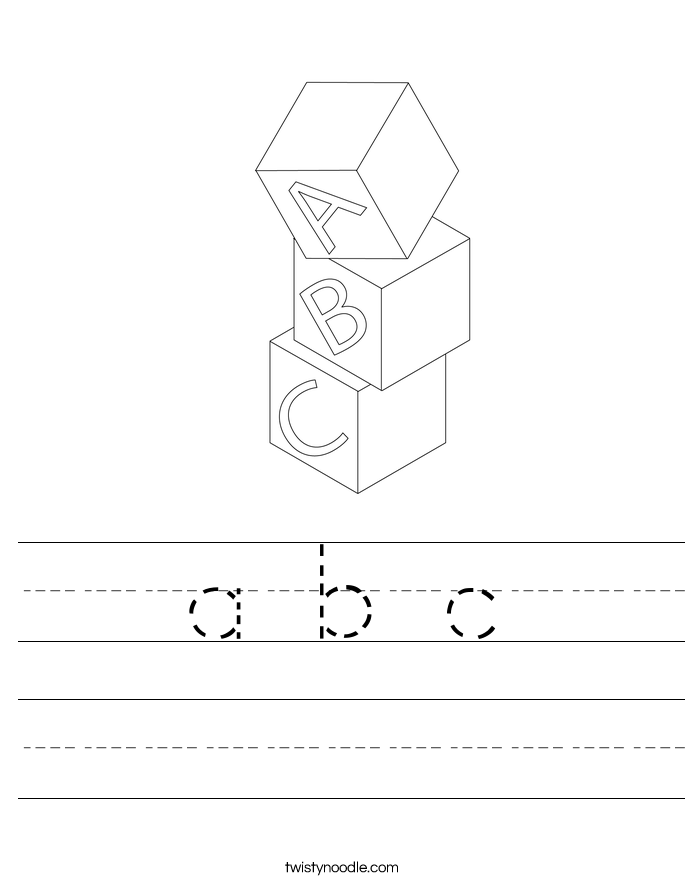a b c Worksheet - Twisty Noodle
