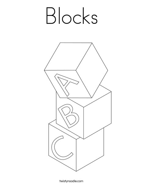 Blocks Coloring Page - Twisty Noodle
