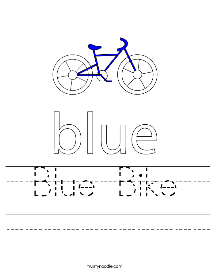 Blue Bike Worksheet Twisty Noodle