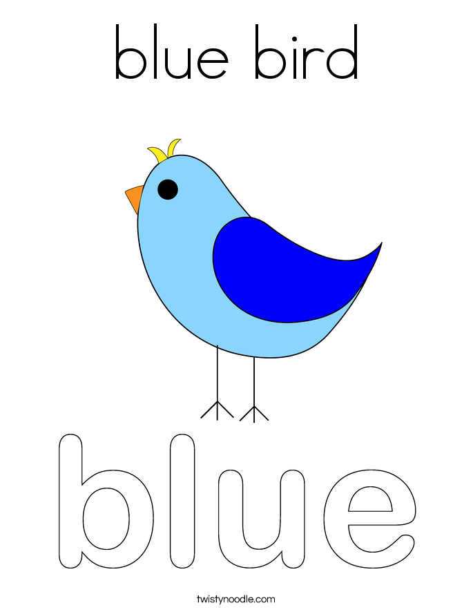 blue bird Coloring Page - Twisty Noodle