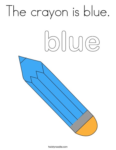 The crayon is blue Coloring Page - Twisty Noodle