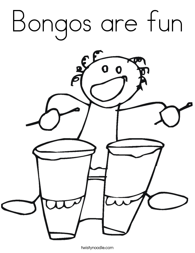 bongos are fun coloring page