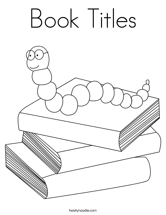 Book Titles Coloring Page - Twisty Noodle