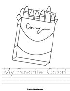 My Favorite Color Handwriting Sheet