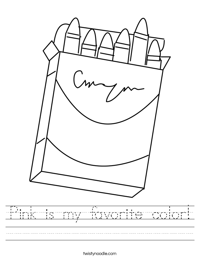 Pink is my favorite color Worksheet - Twisty Noodle