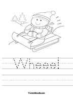 Wheee Handwriting Sheet
