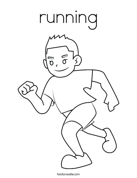 Coloring Page Of Boy Running | running coloring page twisty noodle Coloring Page Of Boy Running | running coloring page twisty noodle