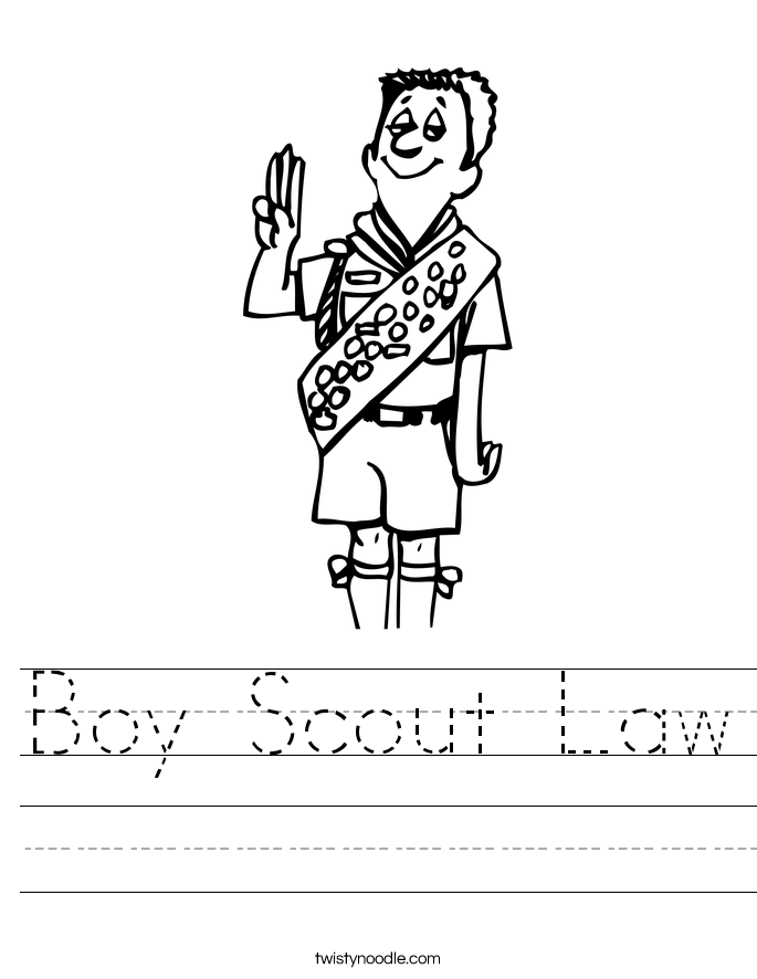 Printables Cub Scout Worksheets boy scout worksheet twisty noodle law handwriting sheet