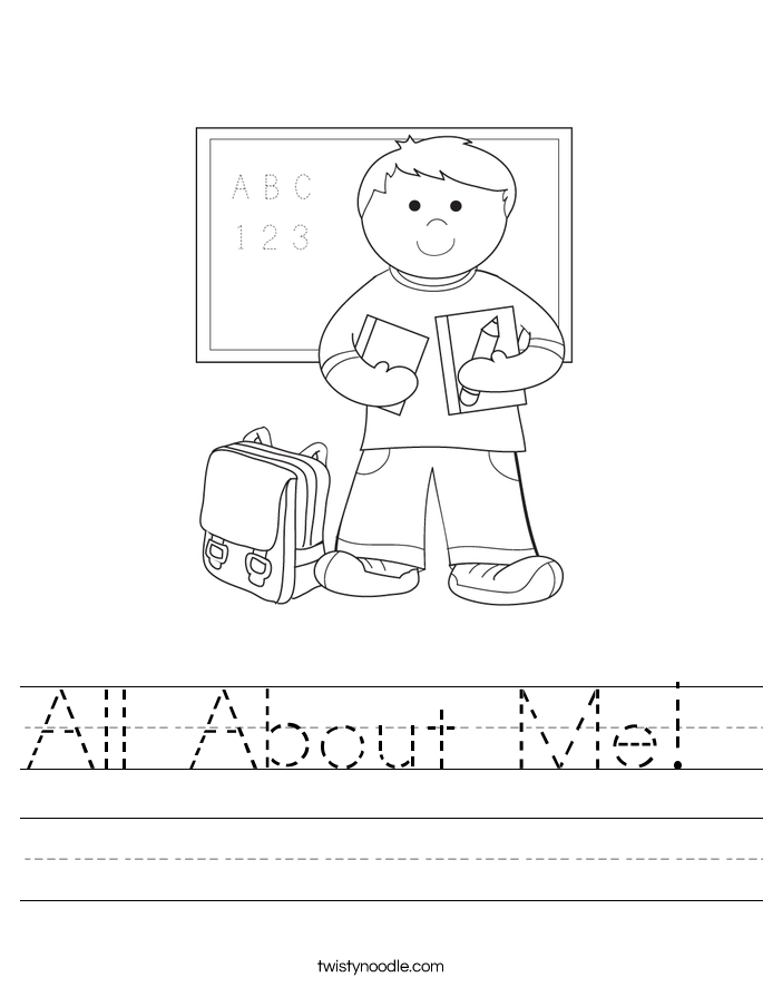 All About Me Worksheet - Twisty Noodle
