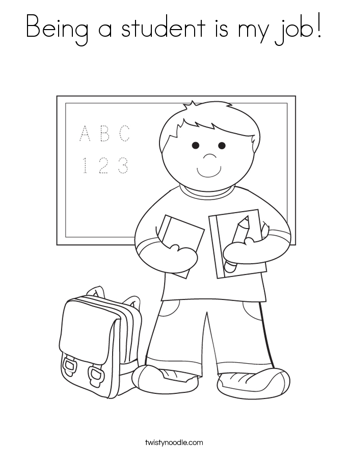 Being a student is my job! Coloring Page