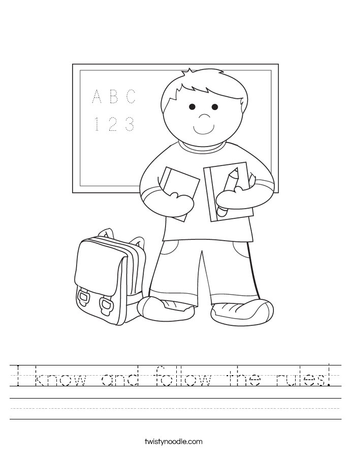 30 numbers kindergarten worksheets to I rules  and Twisty the know Worksheet follow Noodle