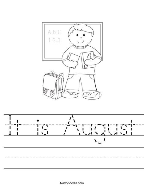 It Is August Worksheet Twisty Noodle