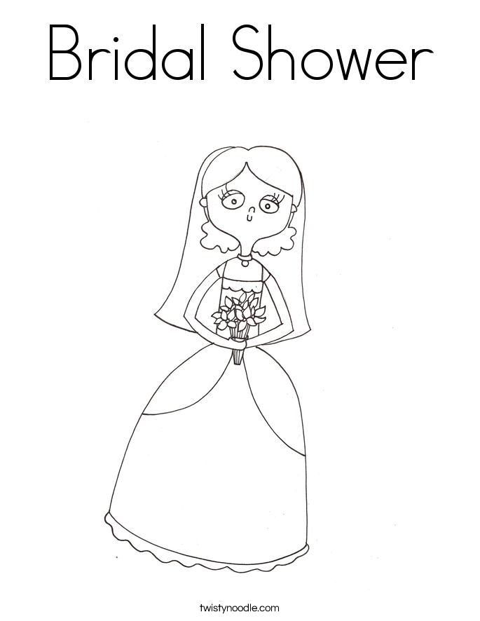 Bridal Shower Coloring Page Twisty Noodle