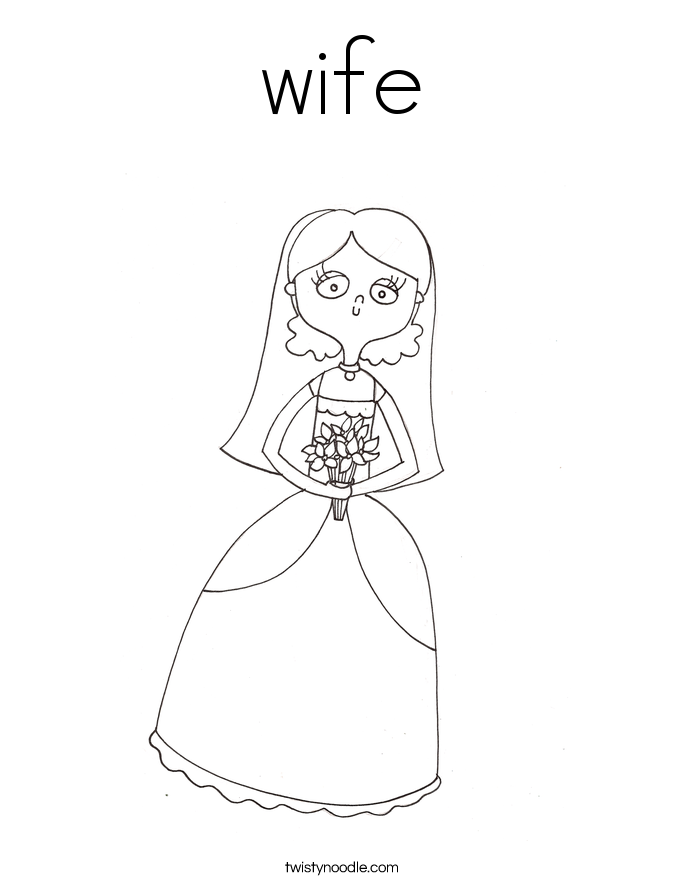 wife Coloring Page - Twisty Noodle
