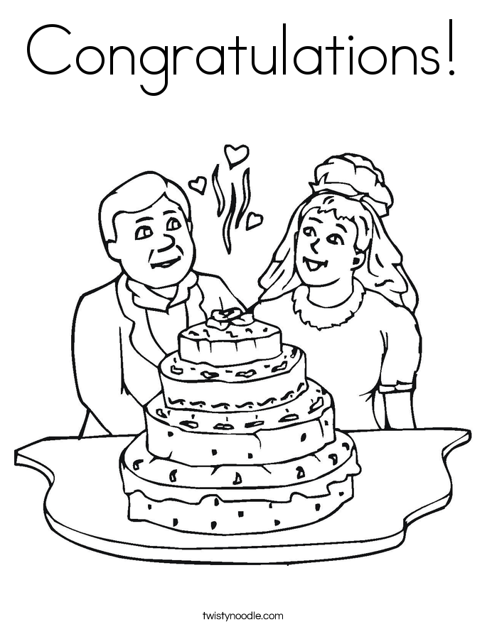 cake coloring pages with congratulations - photo #3