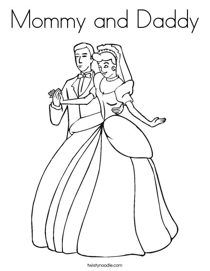 Mommy and Daddy Coloring Page - Twisty Noodle