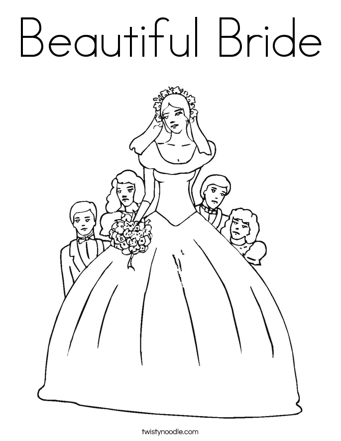 Beautiful Bride Coloring Page - Twisty Noodle