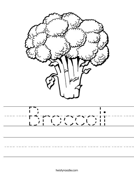 Broccoli Worksheet Twisty Noodle Broccoli Worksheet Twisty Noodle