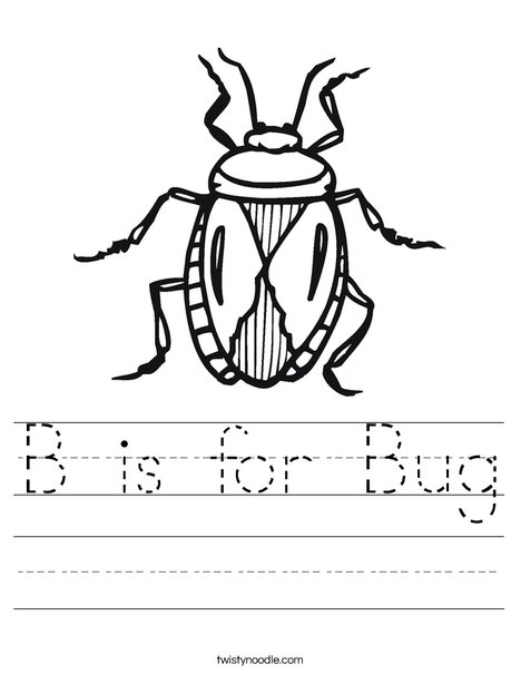 B Is For Bug Worksheet - Twisty Noodle