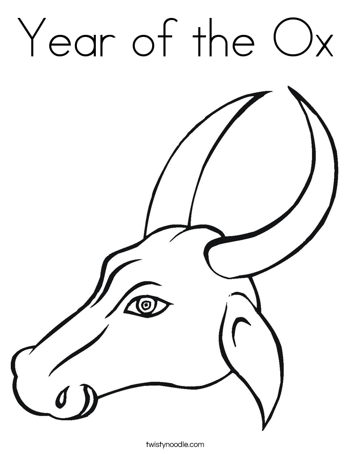 Year of the Ox Coloring Page - Twisty Noodle