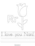 I love you Nan Coloring Page - Twisty Noodle