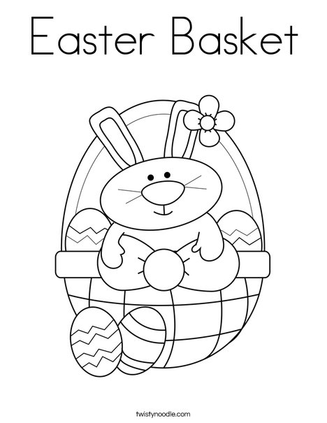 Easter Basket Coloring Page - Twisty Noodle