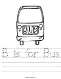 B Is For Bus Worksheet - Twisty Noodle