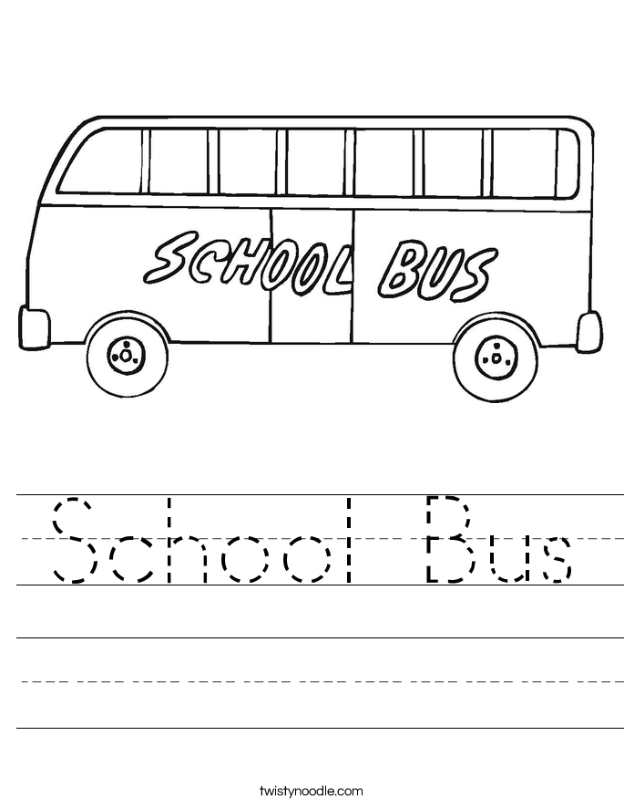 School Bus Worksheet - Twisty Noodle