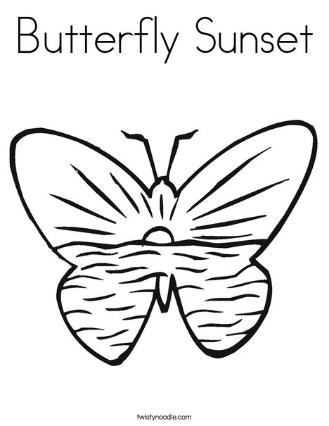 Butterfly Sunset Coloring Page - Twisty Noodle Butterfly Sunset Coloring Page - Twisty Noodle