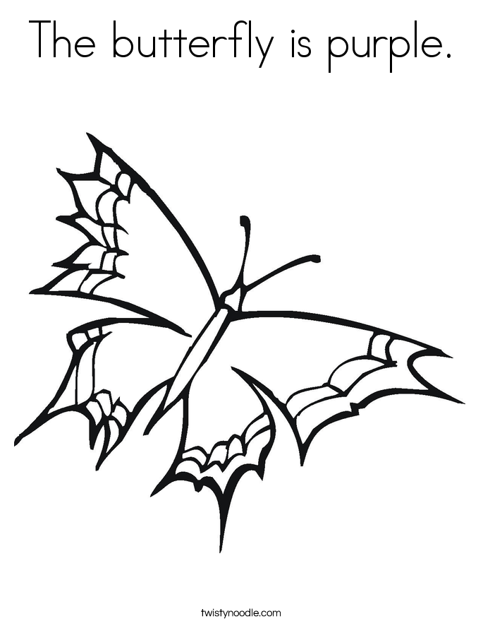The butterfly is purple Coloring Page - Twisty Noodle