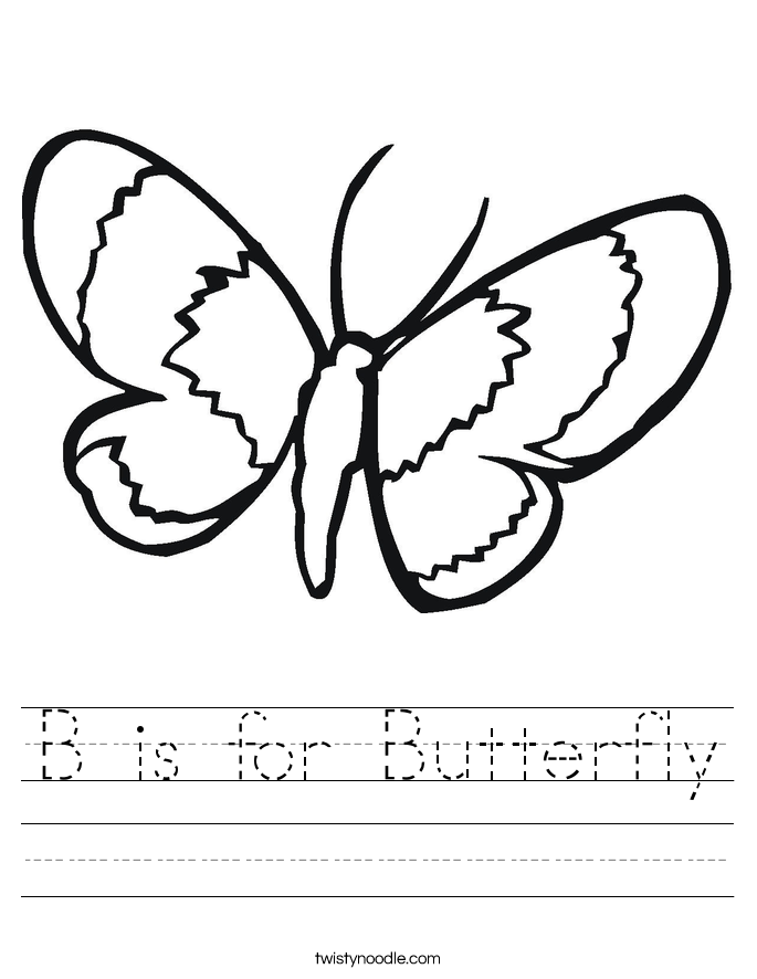 b for butterfly coloring pages - photo #15