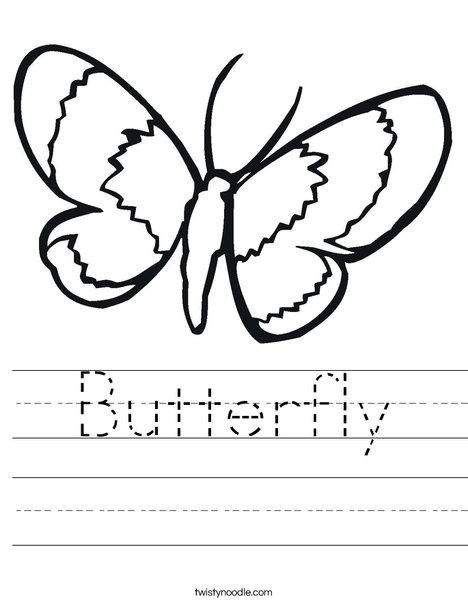 Butterfly Worksheet - Twisty Noodle
