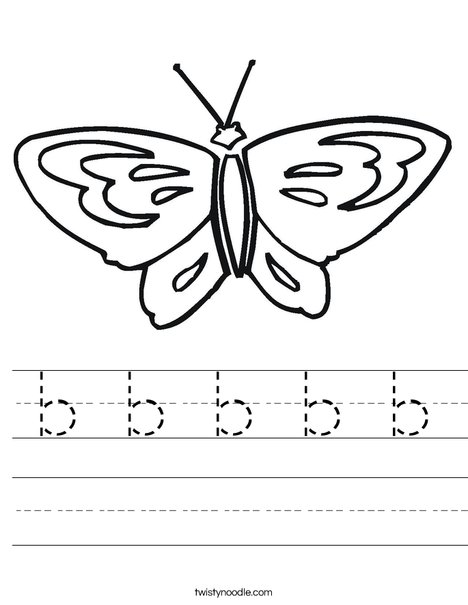 b for butterfly coloring pages - photo #36