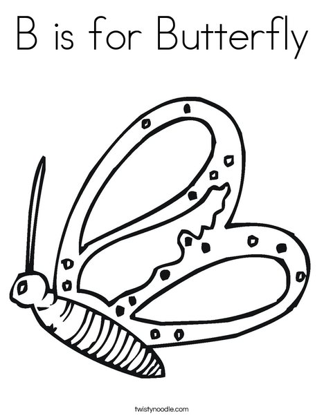 b for butterfly coloring pages - photo #5