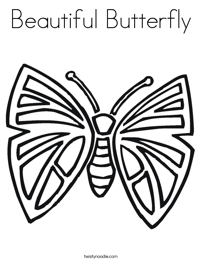Beautiful Butterfly Coloring Page - Twisty Noodle