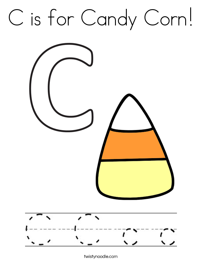 C is for Candy Corn Coloring Page - Twisty Noodle