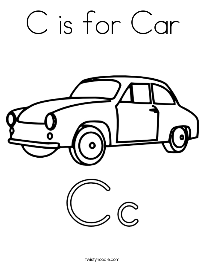 c is for car printable coloring pages - photo #1