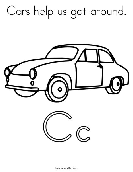 Cars help us get around Coloring Page - Twisty Noodle